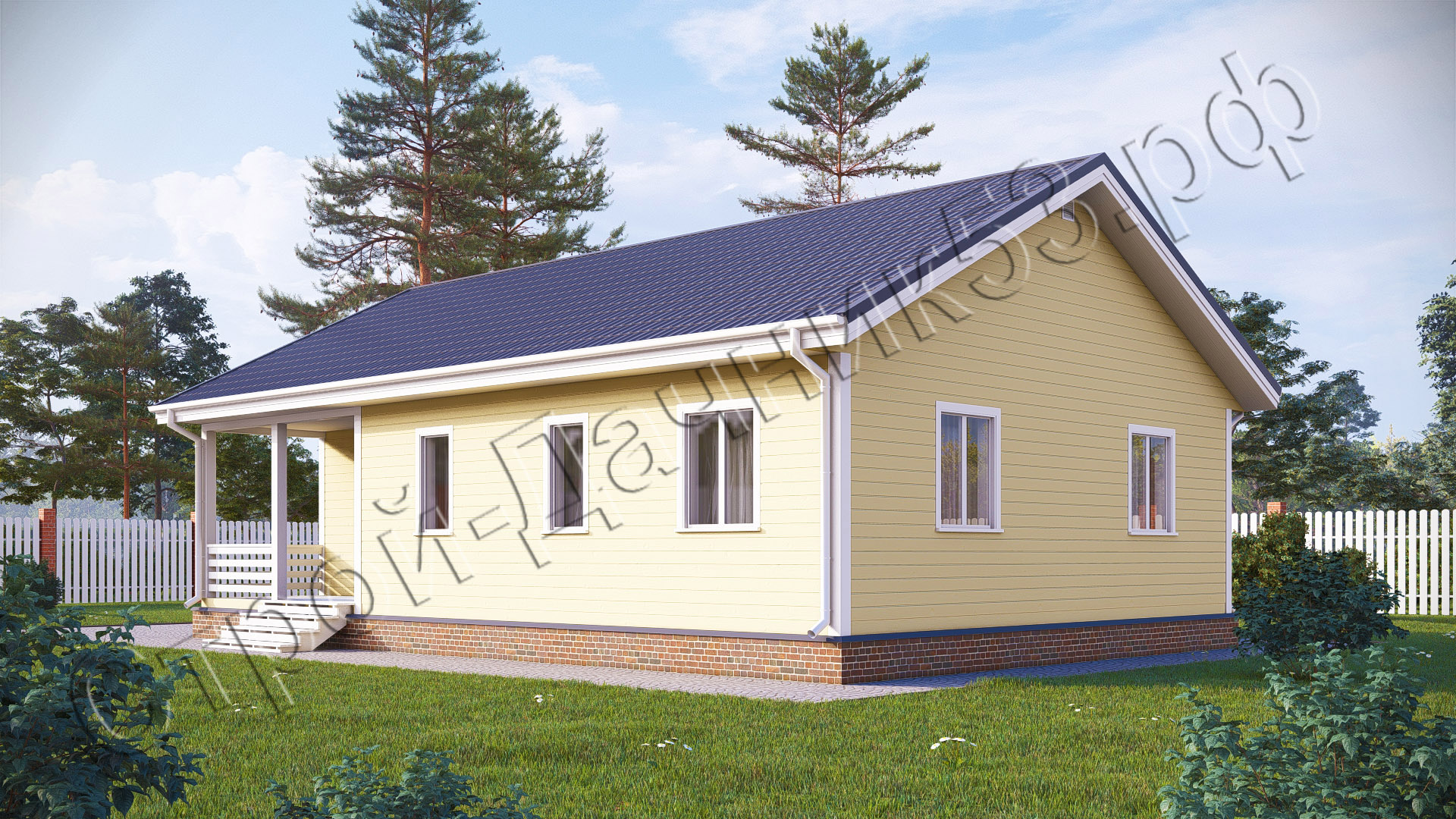 Проект каркасно-щитового дома Д–26